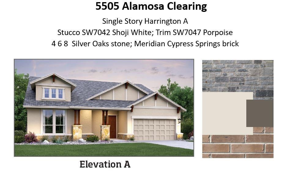 View 5505 Alamosa Clearing DR in Madrone Ridge at Sweetwater 5505 Alamosa Clearing DR - front exterior - Luxury home in Madrone Ridge at Sweetwater, Austin, TX