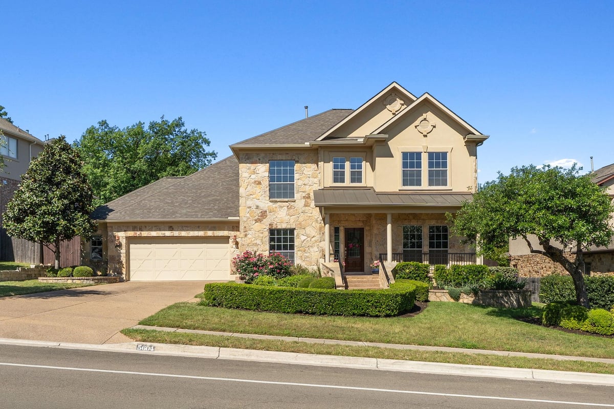 View 5604 Terravista DR in Lantana Single Family Sec 01 5604 Terravista DR - front exterior - Luxury home in Lantana Single Family Sec 01, Austin, TX
