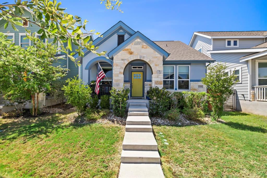 View 5721 Baythorne Dr in Goodnight Ranch 5721 Baythorne Dr - front exterior - Luxury home in Goodnight Ranch, Austin, TX