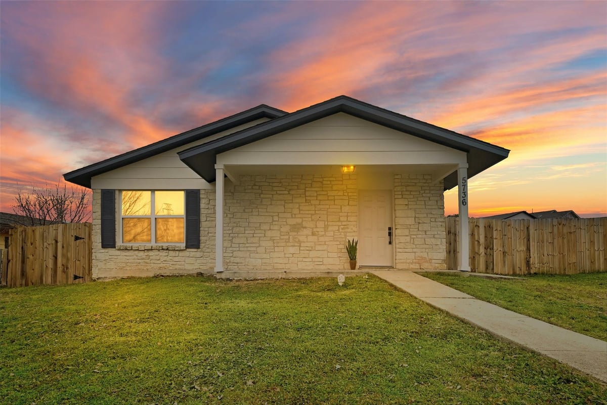 View 5736 PINON VISTA Dr in MEADOWS AT TRINITY CROSSING 5736 PINON VISTA Dr - front exterior - Luxury home in MEADOWS AT TRINITY CROSSING, Austin, TX