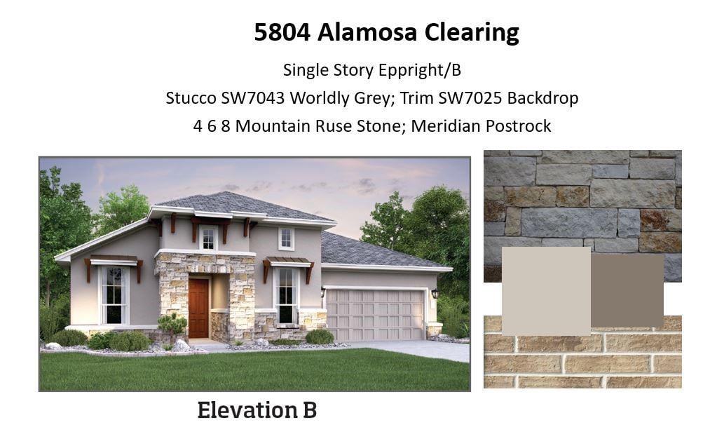 View 5804 Alamosa Clearing DR in Madrone Ridge at Sweetwater 5804 Alamosa Clearing DR - front exterior - Luxury home in Madrone Ridge at Sweetwater, Austin, TX