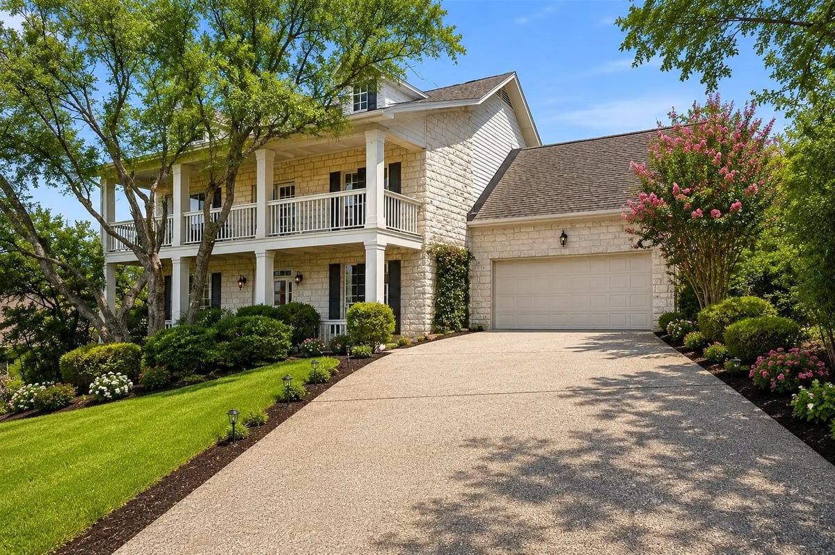 View 5901 Round Table CV in Davenport Ranch Ph 01 Sec 03 5901 Round Table CV - front exterior with traditional Westlake facade - Luxury home in Davenport Ranch Ph 01 Sec 03, Austi...