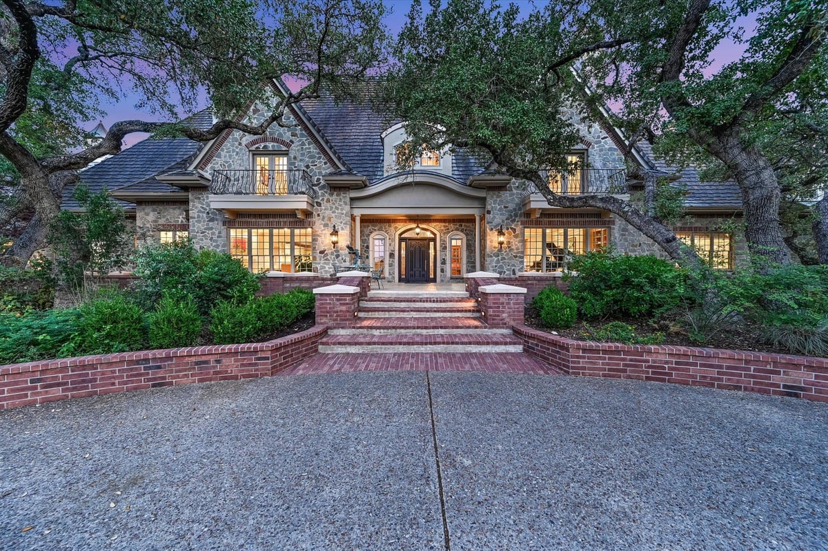 View 601 Southriver in South River Unit 1 601 Southriver - front exterior with 601 Southriver in Wimberley - Luxury home in South River Unit 1, Wimberley, TX