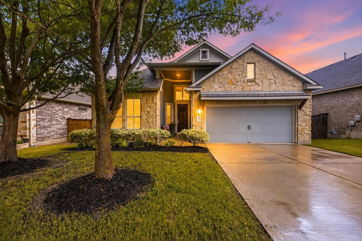 View 604 Garner Park DR in Parkside at Mayfield Ranch 604 Garner Park DR - front exterior - Luxury home in Parkside at Mayfield Ranch, Georgetown, TX