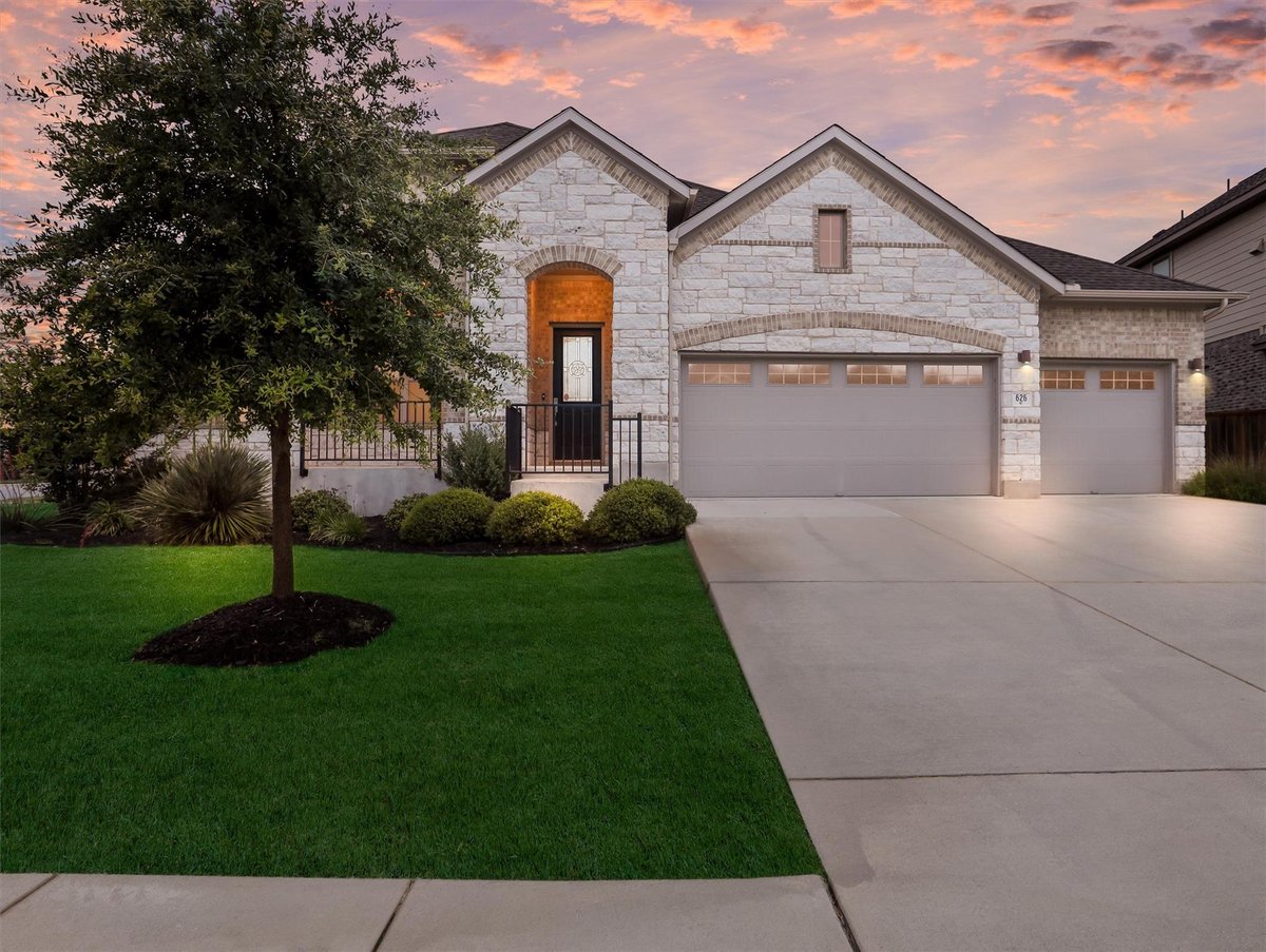 View 626 Painted Creek Way in 6 Creeks Ph 1 Sec 3 626 Painted Creek Way - front exterior - Luxury home in 6 Creeks Ph 1 Sec 3, Kyle, TX