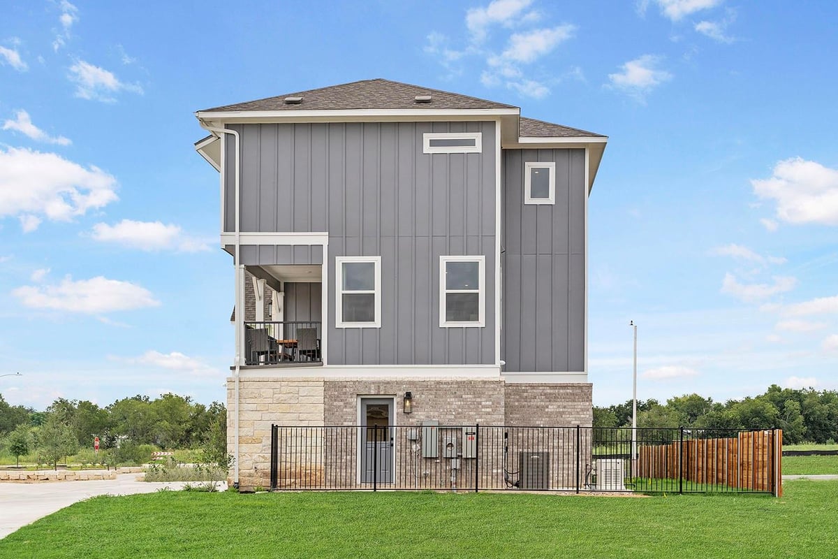 View 6300 Stockman Dr Unit #3 in Goodnight Ranch Paseo 6300 Stockman Dr Unit #3 - front exterior - Luxury home in Goodnight Ranch Paseo, Austin, TX