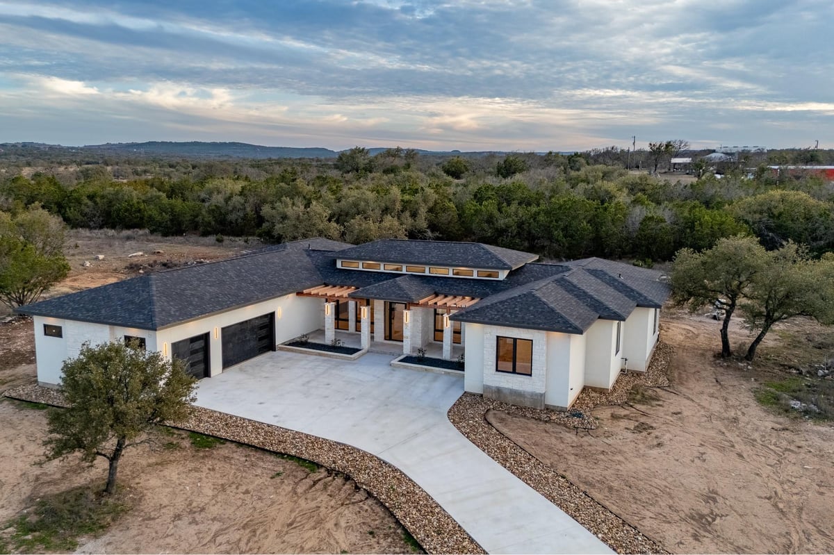 View 6425 Ranch Road 962 in Estates at Round Mountain 6425 Ranch Road 962 - front exterior - Luxury home in Estates at Round Mountain, Round Mountain, TX