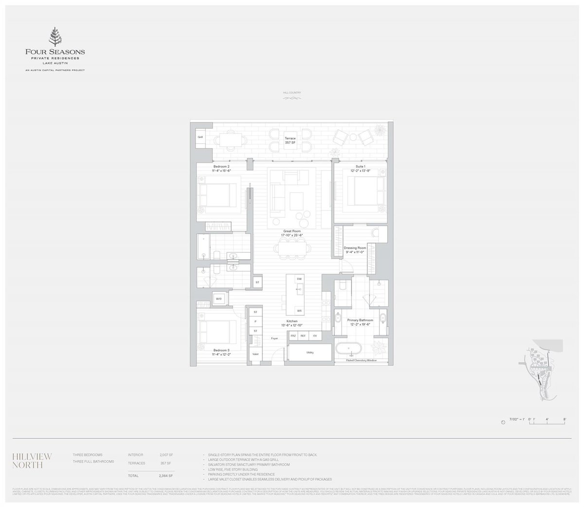 Primary bedroom at 6507  Bridge Point Pkwy  #Violet 4B - 3 bed 3 bath home