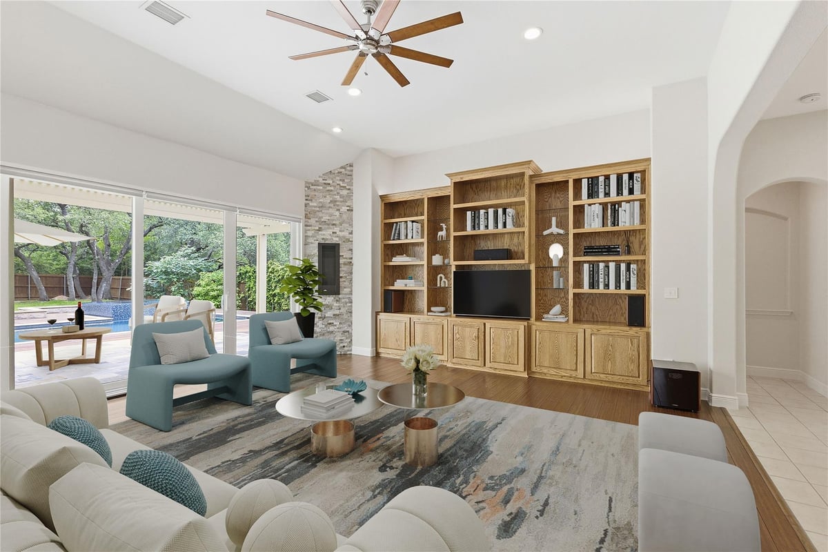 Living area at 6513 Way Ln - 4 bed 3 bath home