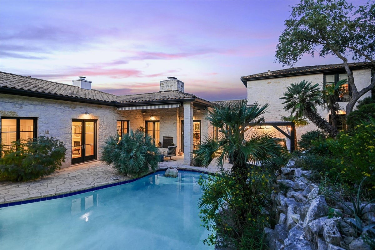 View 698 Windsong Trl in Windsong Estates 698 Windsong Trl - pool area with 698 Windsong Trl in West Lake Hills - Luxury home in Windsong Estates, West Lake Hills, TX