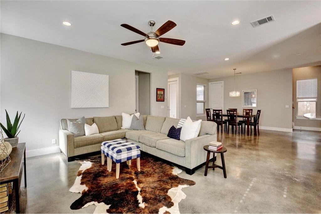 Living area at 701 E 49th St Unit #B - 3 bed 2 bath home