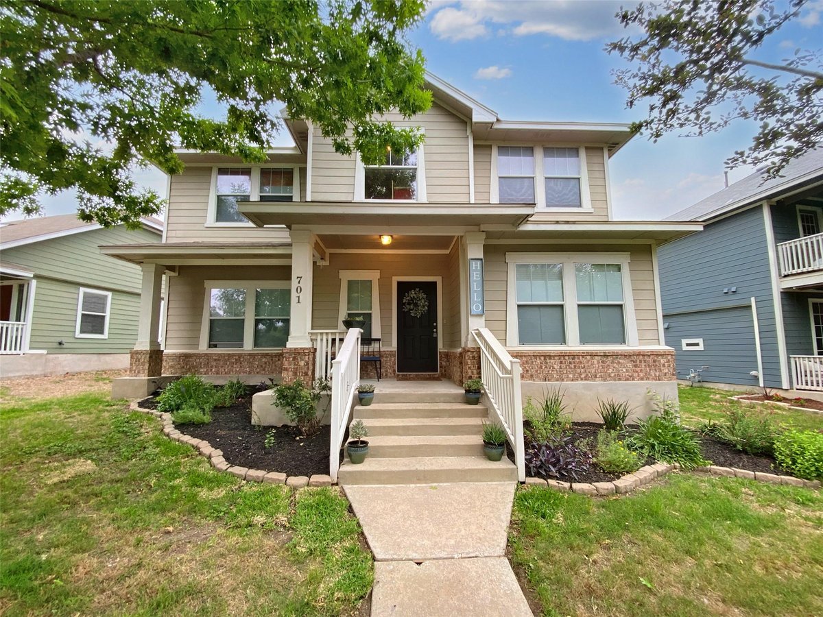 View 701 Sampson in Plum Creek Ph 1 Sec 2H 701 Sampson - front exterior - Luxury home in Plum Creek Ph 1 Sec 2H, Kyle, TX