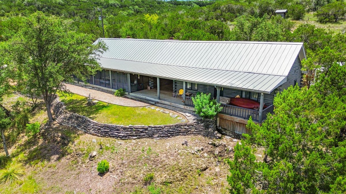 View 707 Deer Lake RD in Commanche Waters 707 Deer Lake RD - front exterior - Luxury home in Commanche Waters, Wimberley, TX