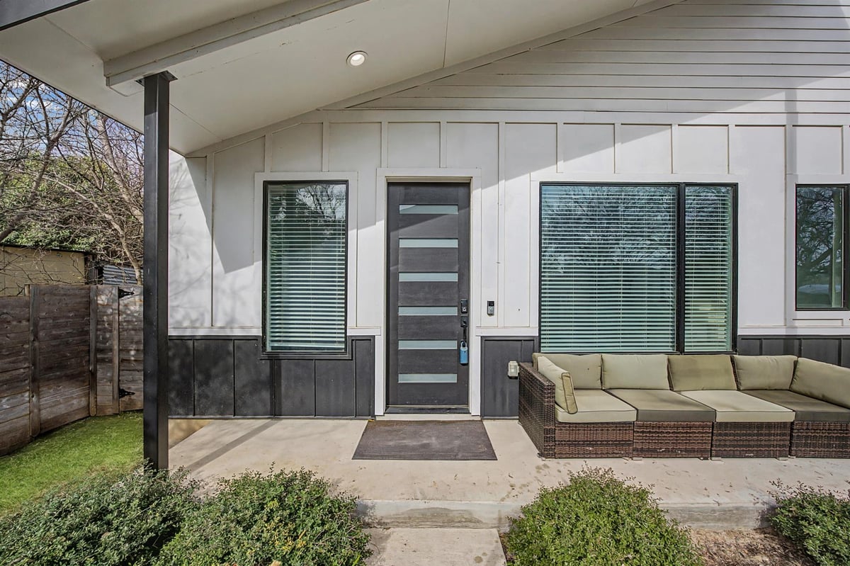 Living area at 7102 Providence Ave Unit #2 - 2 bed 2 bath home