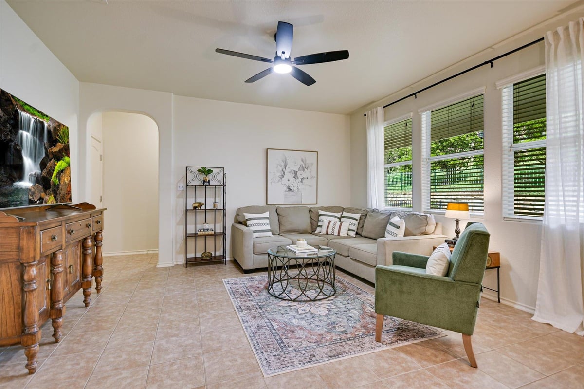 Primary bedroom at 7212 Lookout Bluff Ter Unit #D18 - 3 bed 2 bath home
