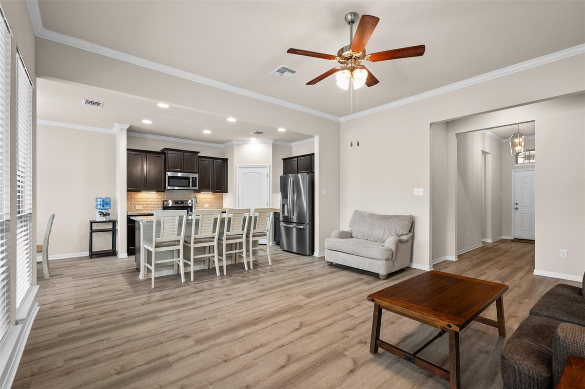 Living area at 7216 Rosado Dr - 3 bed 2 bath home