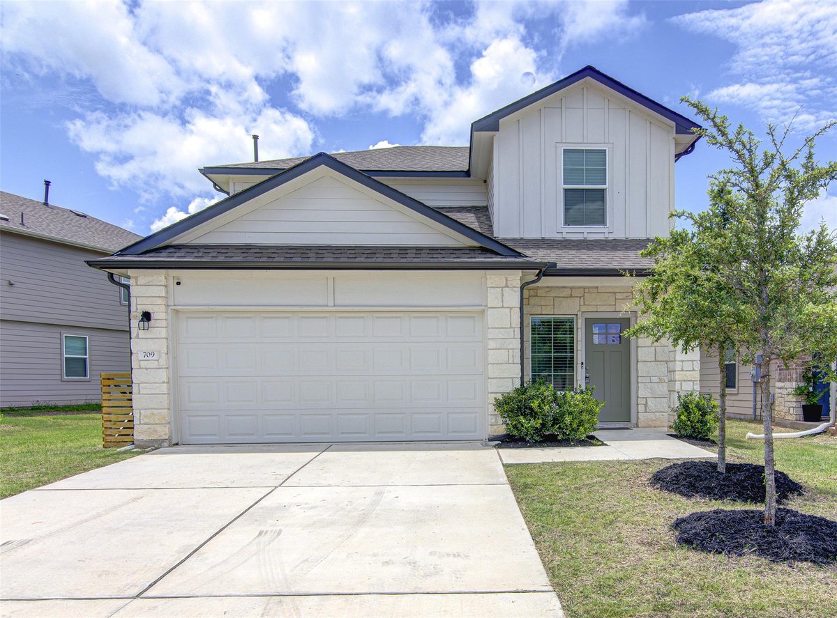 View 709 Aster PL in Final Plat/Pecan Park Sec 1B 709 Aster PL - front exterior - Luxury home in Final Plat/Pecan Park Sec 1B, Bastrop, TX