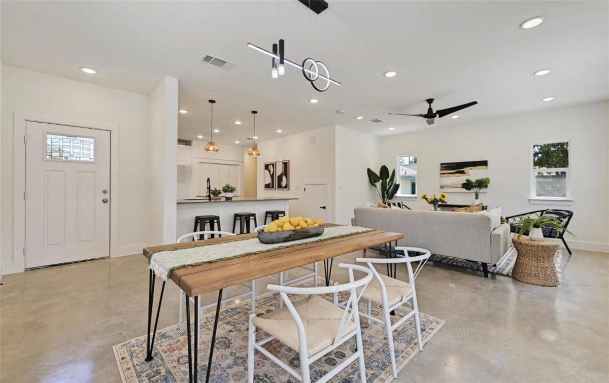 Living area at 7306 Carver Ave Unit #1 - 3 bed 3 bath home