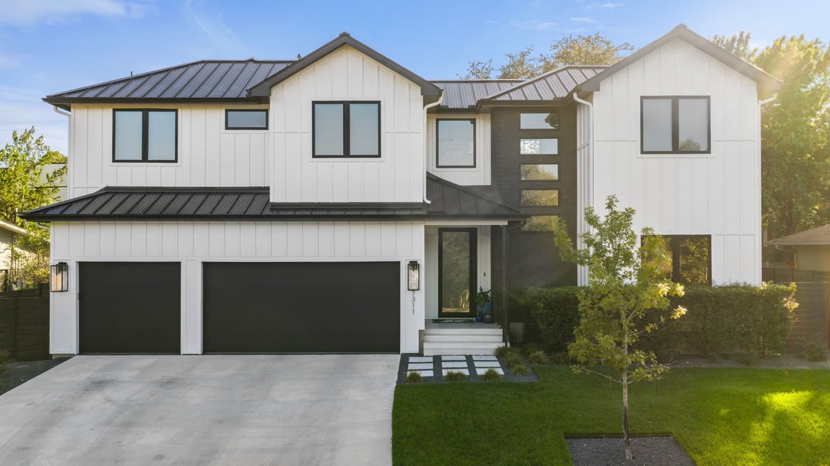 Front elevation in late-afternoon light