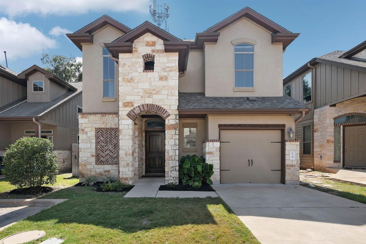 View 7337 Menchaca Rd Unit #24 in Southbridge Villas Ph II Amd 7337 Menchaca Rd Unit #24 - front exterior - Luxury home in Southbridge Villas Ph II Amd, Austin, TX