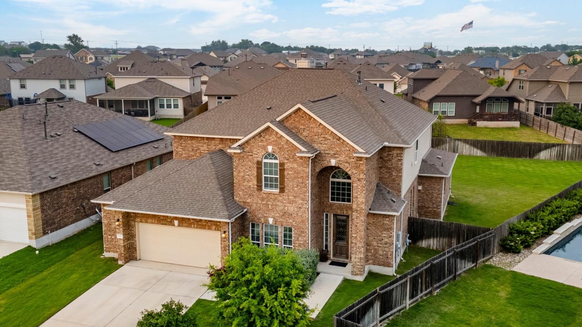 View 7513 Leonardo Dr in Siena 7513 Leonardo Dr - front exterior - Luxury home in Siena, Round Rock, TX