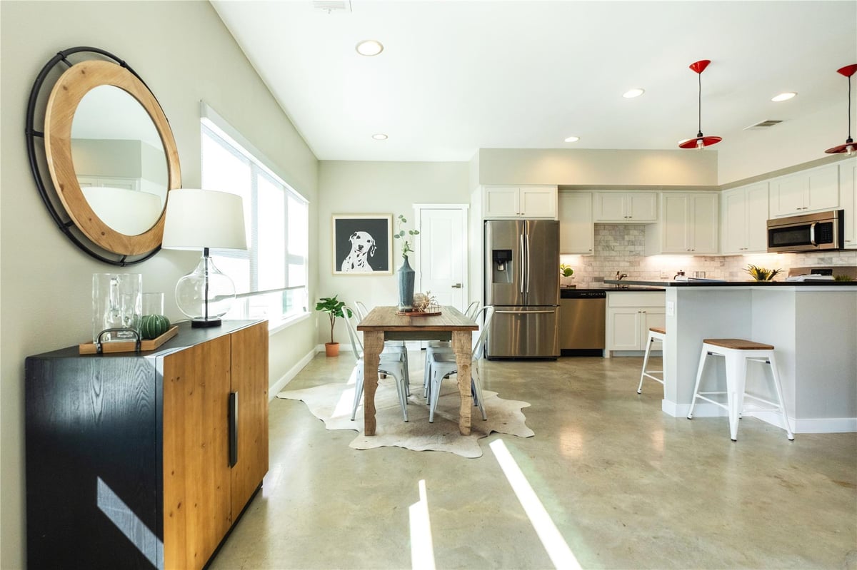 Living area at 7601 Bethune Ave Unit #B - 3 bed 2 bath home