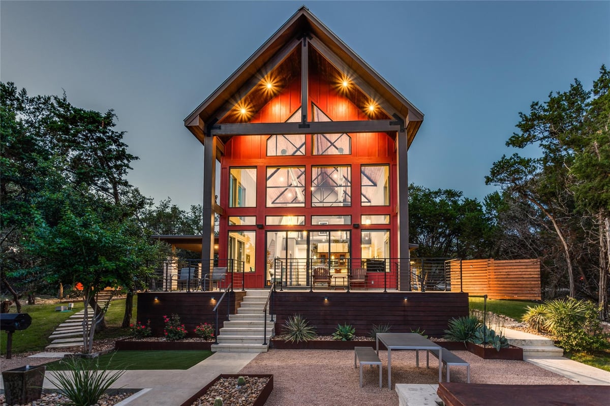 View 7870 Gage LN in MOUNT SHARP RANCH 7870 Gage LN - front exterior - Luxury home in MOUNT SHARP RANCH, Wimberley, TX