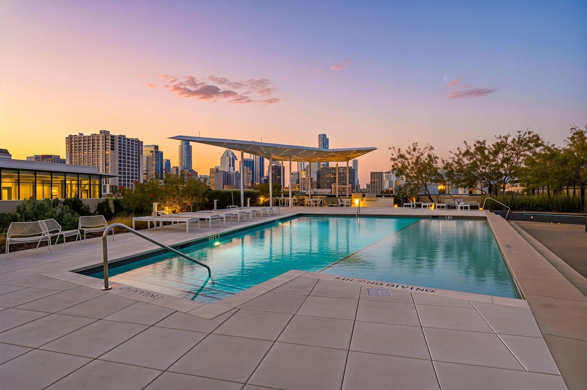 View 800 Embassy DR Unit #322 in TYNDALL AT ROBERTSON HILL CONDOMINIUMS 800 Embassy DR Unit #322 - front exterior - Luxury home in TYNDALL AT ROBERTSON HILL CONDOMINIUMS, Austin, TX