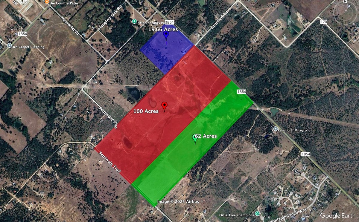 View 8033 FM 1854 in Pablo Martinez 8033 FM 1854 - aerial view with 8033 FM 1854 in Dale - Luxury home in Pablo Martinez, Dale, TX