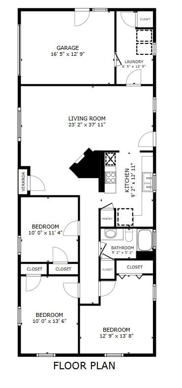Primary bedroom at 805 Wooten St - 3 bed 1 bath home