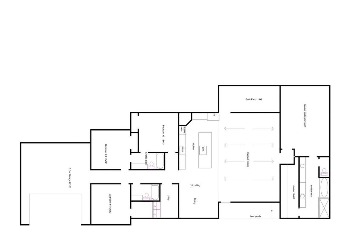 Living area at 813 Jake Dr - 4 bed 3 bath home