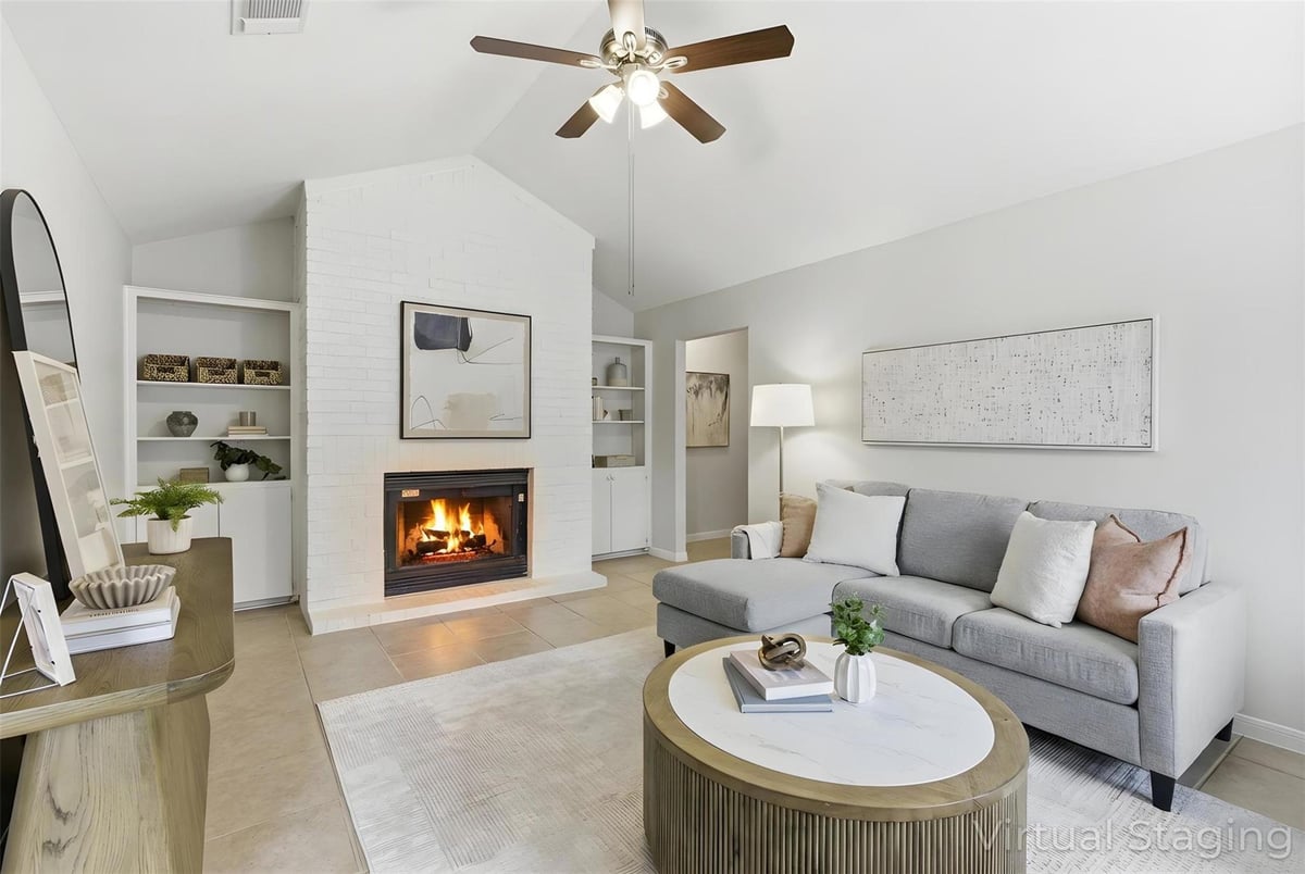 Living area at 8142 Ceberry Dr Unit #B - 2 bed 2 bath home