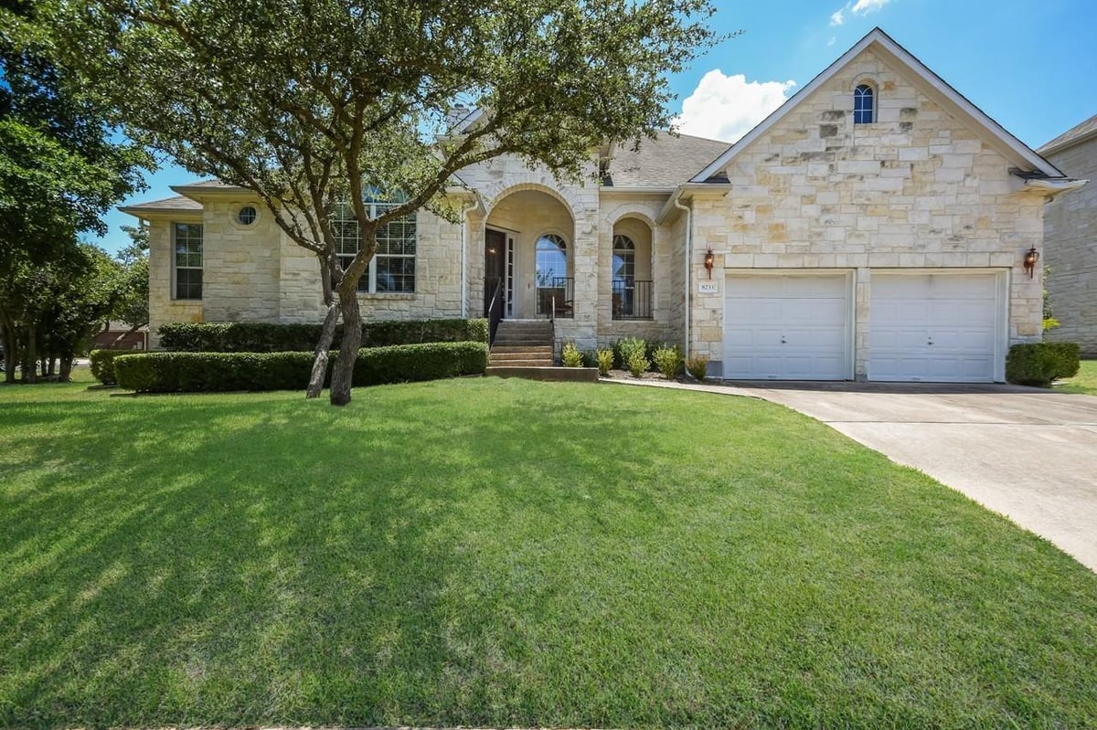 View 8233 Phantom Canyon Dr in Parke Sec 06 8233 Phantom Canyon Dr - front exterior - Luxury home in Parke Sec 06, Austin, TX