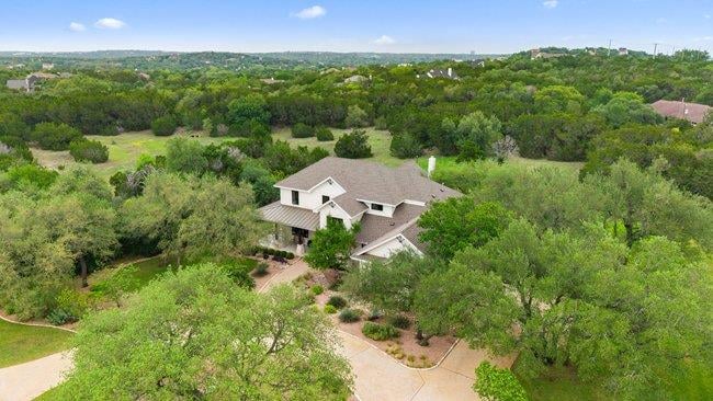 View 8400 Blazyk Dr in The Overlook At Lewis Mountain 8400 Blazyk Dr - aerial view with Hill Country aerial view - Luxury home in The Overlook At Lewis Mountain, Austin, TX