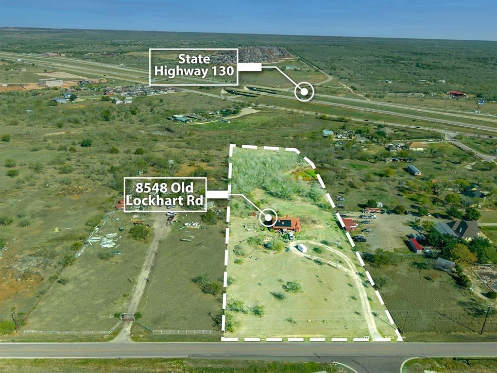 View 8548 Old Lockhart Rd in Mustang Ranch 8548 Old Lockhart Rd - front exterior - Luxury lot in Mustang Ranch, Buda, TX