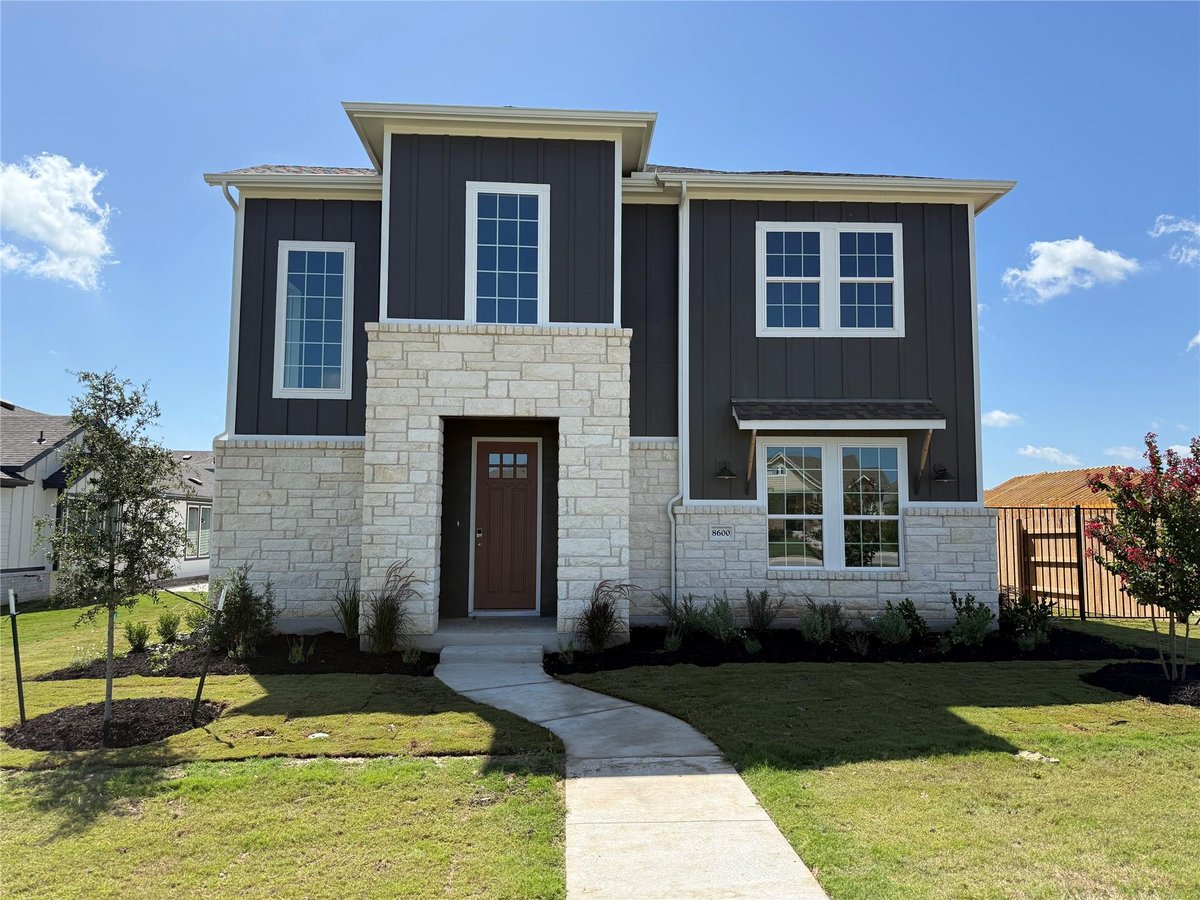 View 8600 Dongan Dr in Easton Park 8600 Dongan Dr - front exterior - Luxury home in Easton Park, Austin, TX