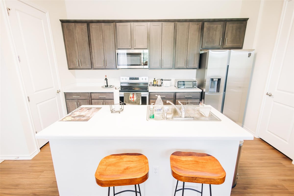 View 8601 W Gate Blvd Unit #4203 in CANOPY AT WESTGATE GROVE CONDOMINIUMS 8601 W Gate Blvd Unit #4203 - front exterior - Luxury home in CANOPY AT WESTGATE GROVE CONDOMINIUMS, Austin, TX