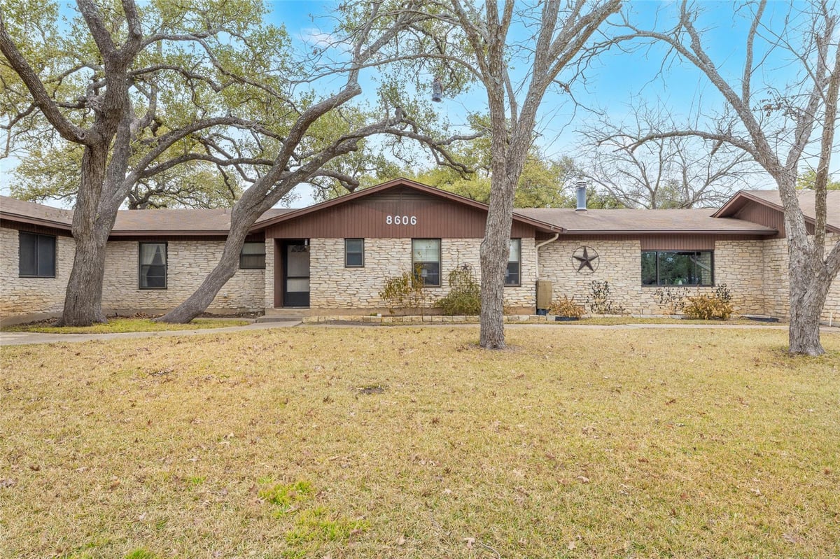 View 8606 Thunderbird RD Unit #A & B in Westoaks 8606 Thunderbird RD Unit #A & B - front exterior - Luxury home in Westoaks, Austin, TX
