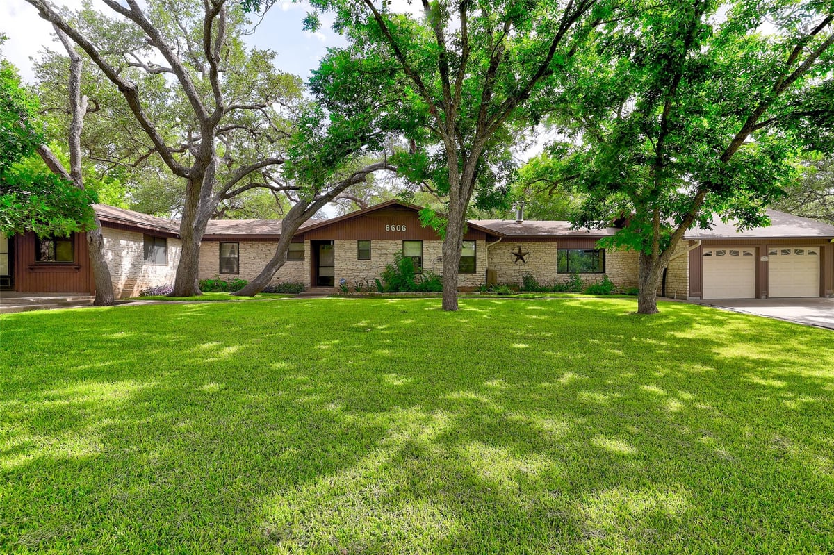 View 8606 Thunderbird RD Unit #A & B in Westoaks 8606 Thunderbird RD Unit #A & B - front exterior - Luxury home in Westoaks, Austin, TX