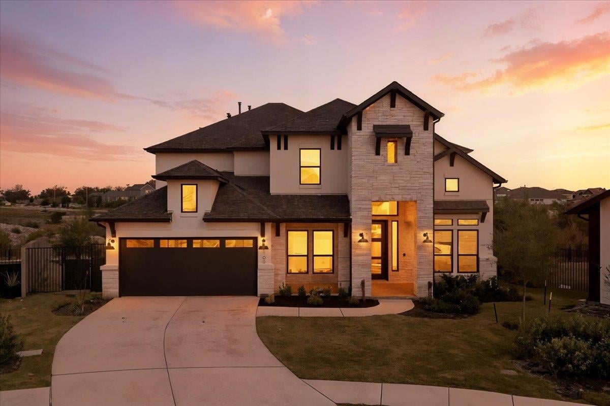 View 8700 Olmsted Way in Easton Park 8700 Olmsted Way - front exterior - Luxury home in Easton Park, Austin, TX