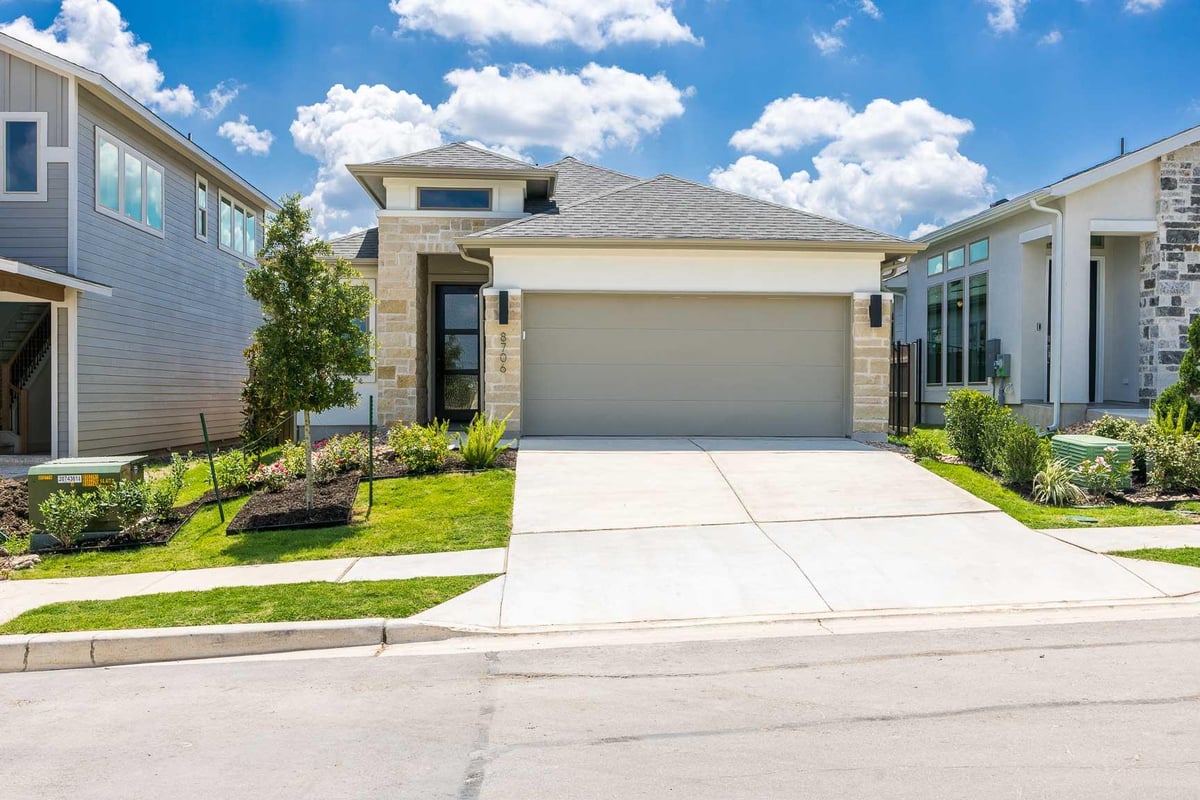 View 8706 Basil Hayden LN in Easton Park 8706 Basil Hayden LN - front exterior - Luxury home in Easton Park, Austin, TX