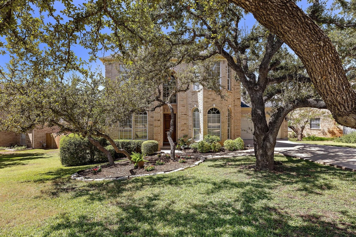 View 8720 Wafer Ash Way in Bluffs Sec 1 At The Villages O 8720 Wafer Ash Way - front exterior - Luxury home in Bluffs Sec 1 At The Villages O, Austin, TX