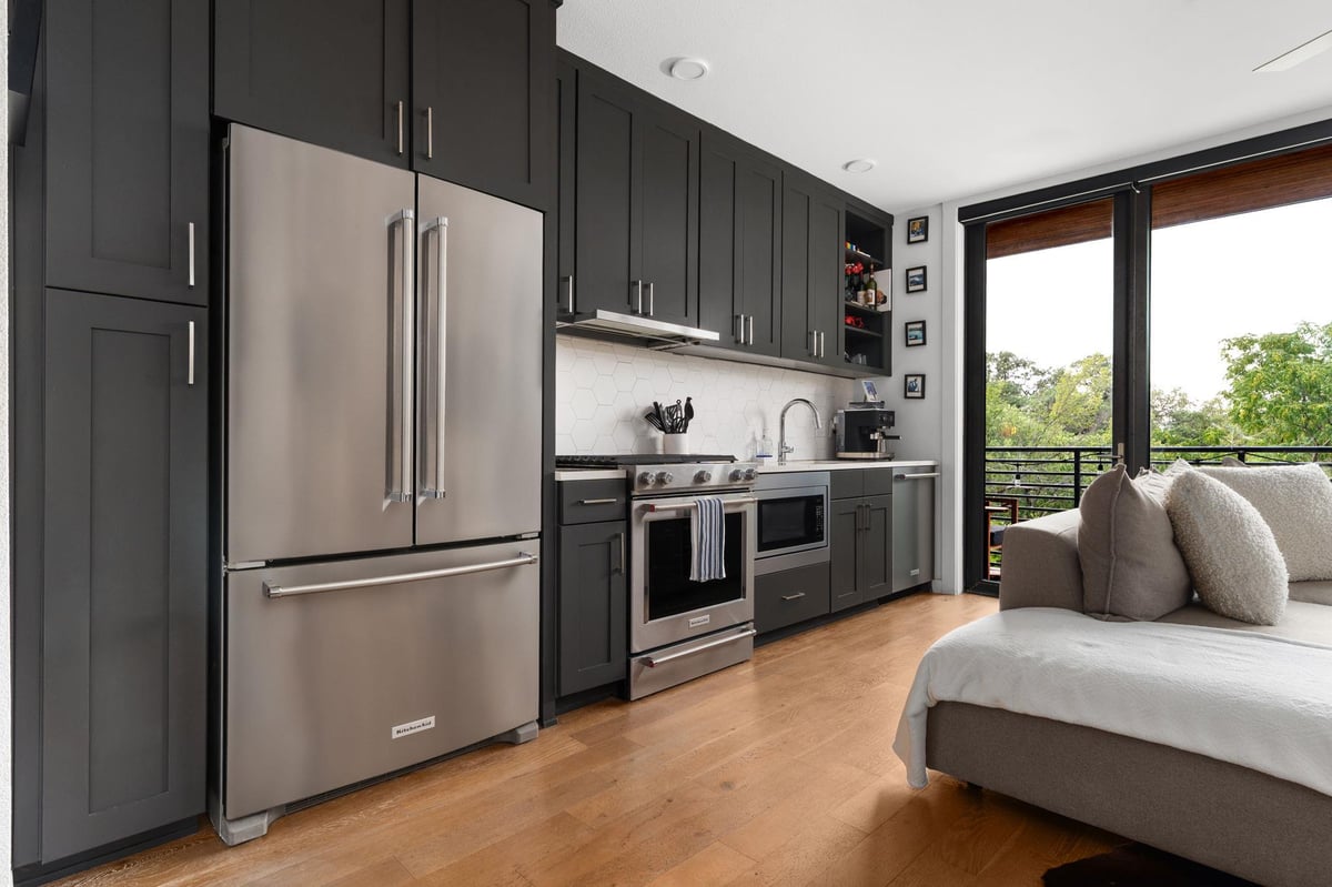 Kitchen at 900 S 1st St Unit #320 - 1 bed 1 bath home