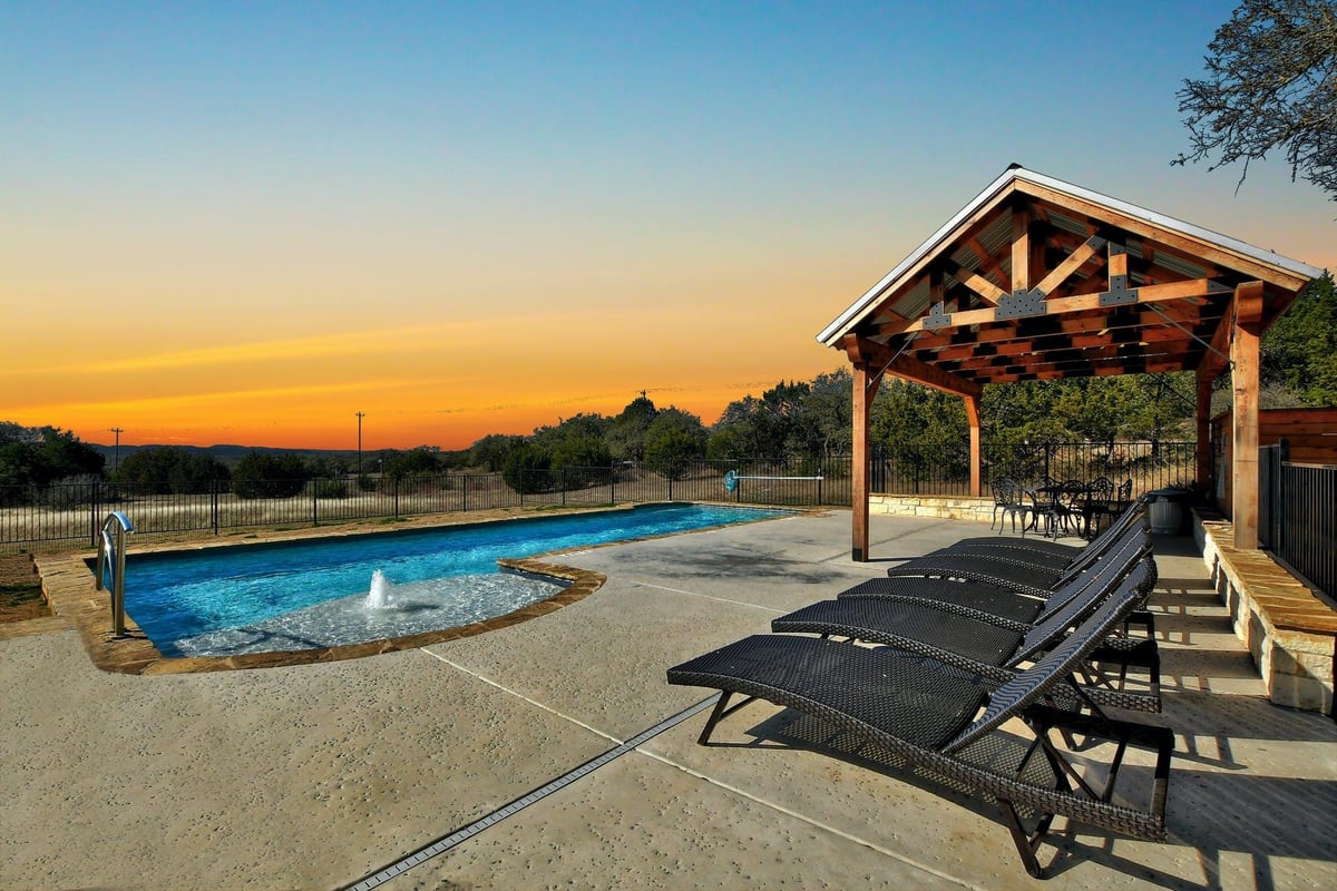View 901 Thompson Ranch Rd in Thompson Ranch Estate 901 Thompson Ranch Rd - front exterior - Luxury home in Thompson Ranch Estate, Wimberley, TX