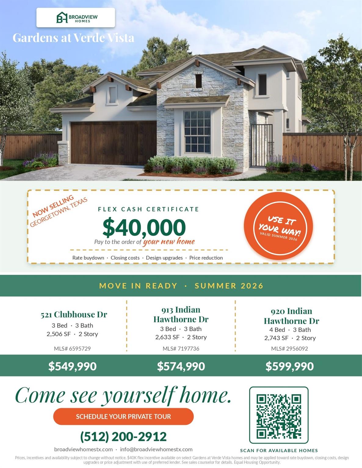 913 Indian Hawthorne DR Unit #G - front exterior - Luxury home in Gardens/Verde Vista, Georgetown, TX