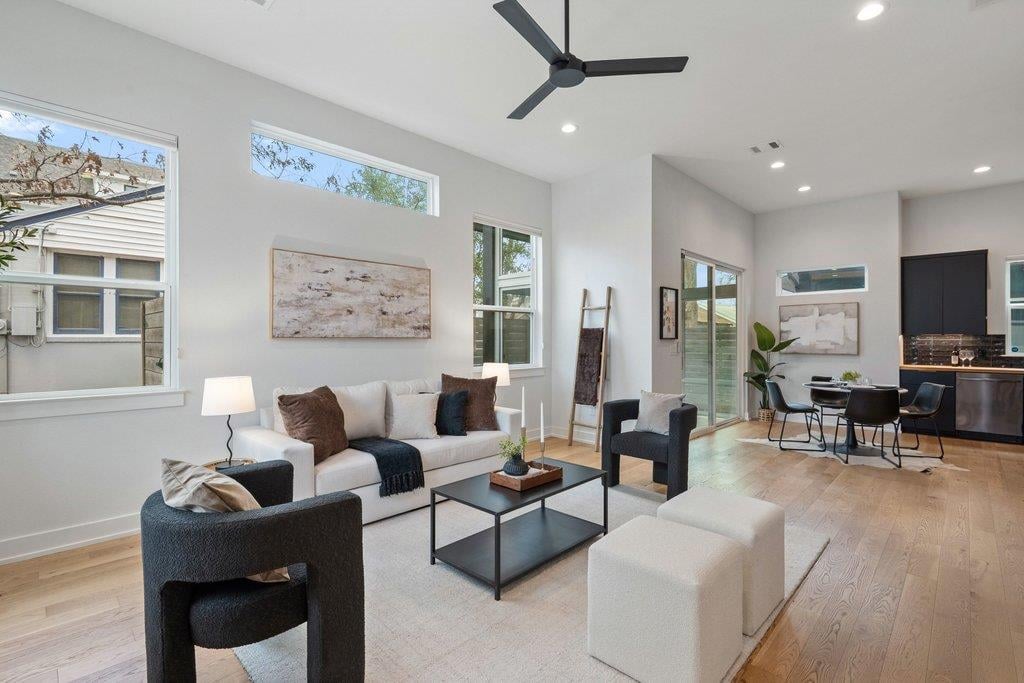 Living area at 928 E 53rd 1/2 St Unit #1 - 3 bed 2 bath home