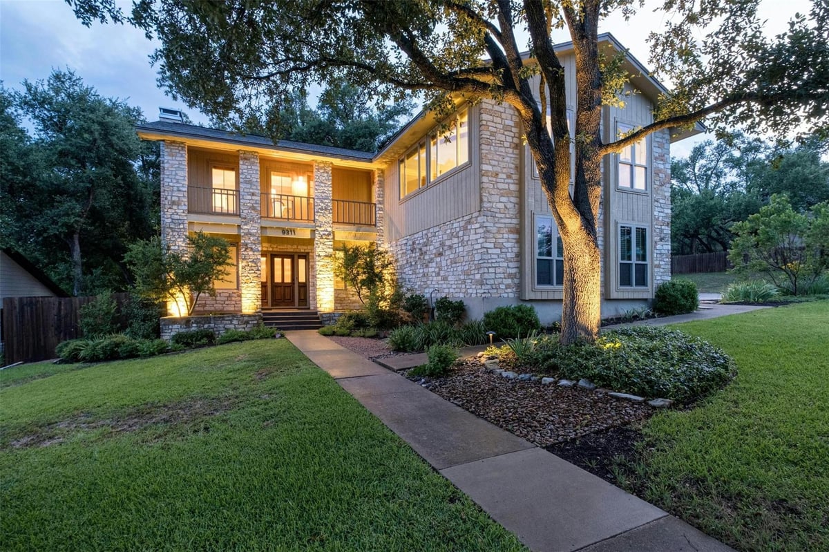 View 9311 Rolling Oaks Trl in NORTHWEST BALCONES AMENDED 9311 Rolling Oaks Trl - front exterior - Luxury home in NORTHWEST BALCONES AMENDED, Austin, TX