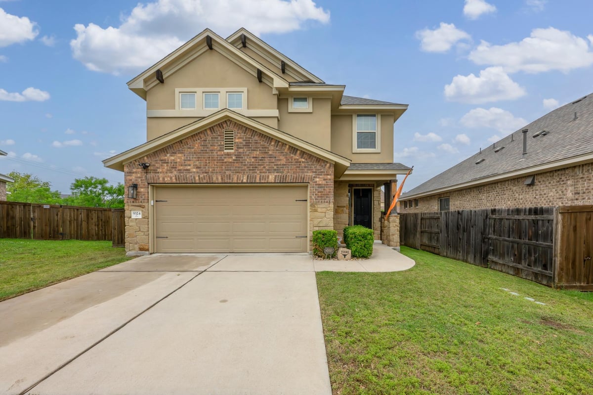 View 9324 Hunter LN in Southpark Mdws Ph 2A 9324 Hunter LN - front exterior - Luxury home in Southpark Mdws Ph 2A, Austin, TX