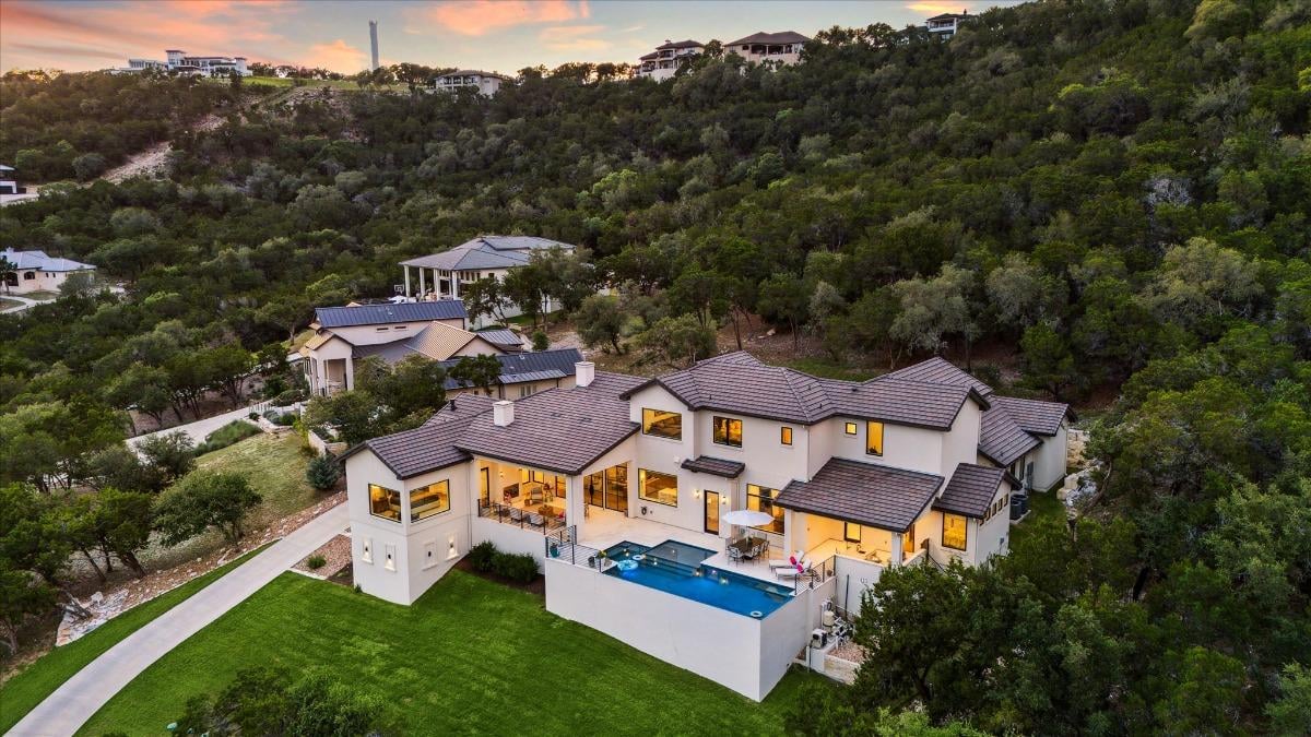 View 9416 Ranchland Hills Blvd in Ranchland Hills 9416 Ranchland Hills Blvd - aerial view with 9416 Ranchland Hills Blvd in Jonestown - Luxury home in Ranchland Hills, Jone...
