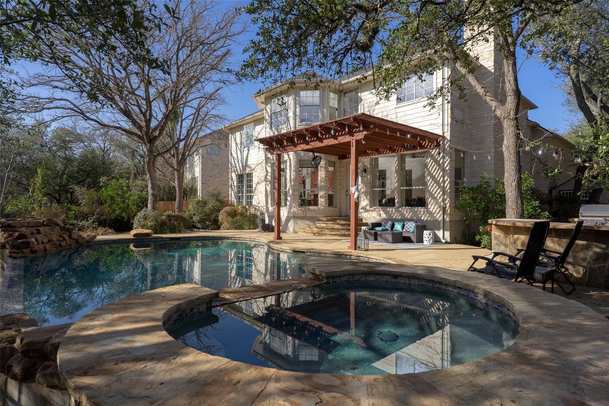 View 9556 Indigo Brush Dr in Canyon Creek Sec 17C 9556 Indigo Brush Dr - front exterior - Luxury home in Canyon Creek Sec 17C, Austin, TX